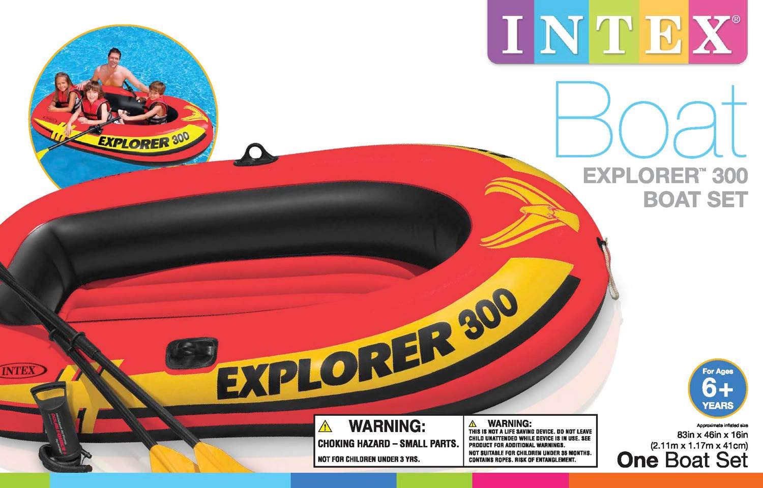 Amazon | Intex Explorer 300 Inflatable Fishing 3 Person Raft Boat